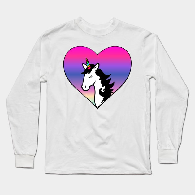 Unicorn Rainbow Sweetheart Long Sleeve T-Shirt by snknjak